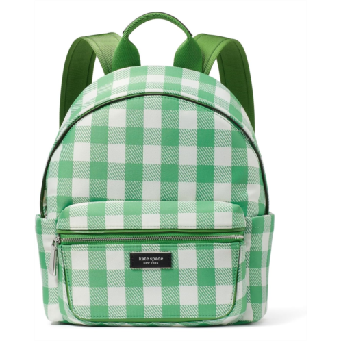 Kate Spade New York Sam Icon Gingham Printed Fabric Small Backpack