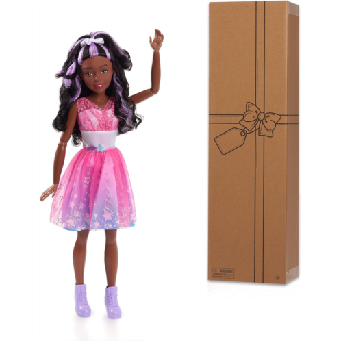 Barbie 28-Inch Best Fashion Friend Star Power Doll and Accessories, Dark Brown Hair, Kids Toys for Ages 3 Up by Just Play