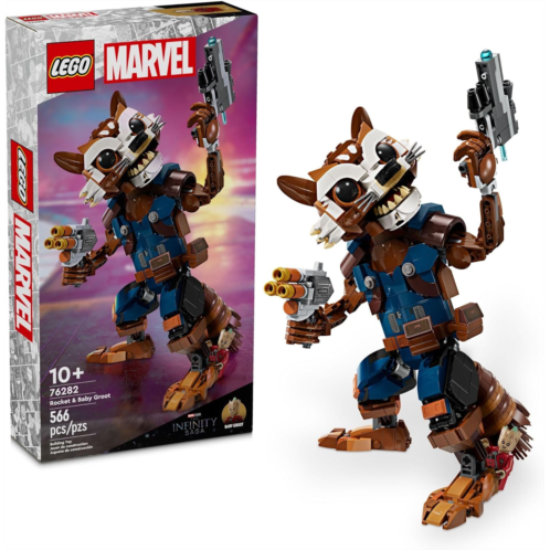 LEGO Marvel Rocket & Baby Groot Minifigure, Guardians of The Galaxy Inspired Marvel Toy for Kids, Buildable Marvel Action Figure for Play and Display, Gift for Boys and Girls Ages