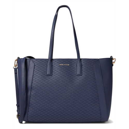 Anne Klein Embossed Logo Work Tote With Laptop Sleeve