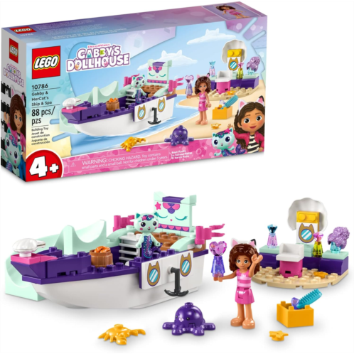 LEGO Gabbys Dollhouse Gabby & Mercats Ship & Spa Building Toy for Kids Ages 4+ or Fans of The DreamWorks Animation Series, Boat Playset with Beauty Salon and Accessories for Imagi