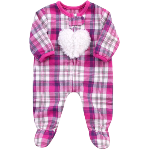 Sophias Flannel Sleeper with Sherpa Heart Design for 15 Dolls, Hot Pink