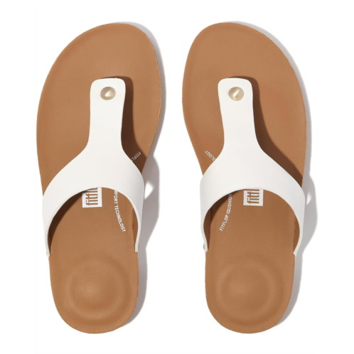 Womens FitFlop Iqushion Leather Toe-Post Sandals