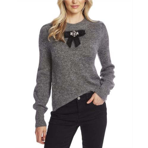 CeCe Long Sleeve Pullover Sweater w/Center Bow