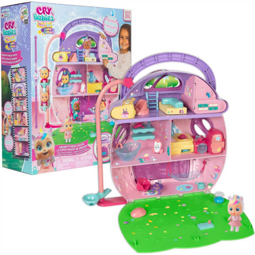 Cry Babies Magic Tears Dreamys Mega House - 3 Stories, 25+ Accessories, Exclusive Doll, Lights and Sounds
