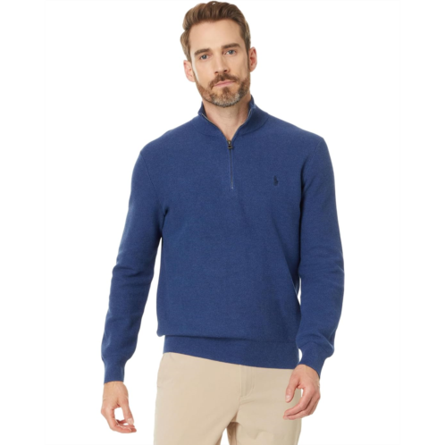 Mens Polo Ralph Lauren Mesh-Knit Cotton Quarter-Zip Sweater