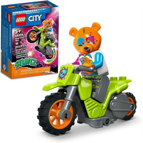 LEGO City Stuntz Bear Stunt Bike 60356, Flywheel-Powered Motorbike Toy to Perform Jumps and Tricks, Toys for Boys & Girls Age 5 Plus, Small Gift or Extension Set