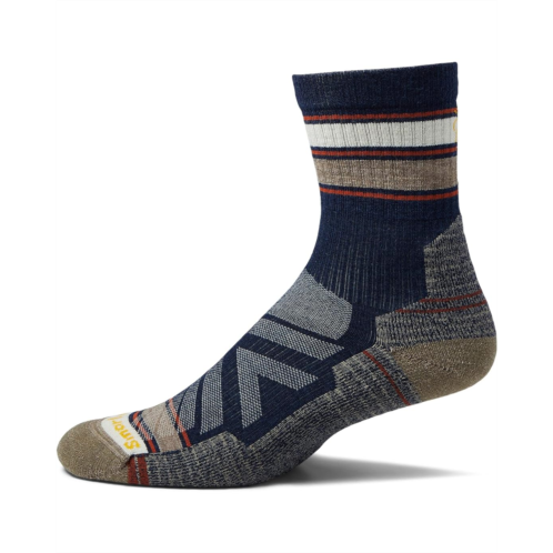 Mens Smartwool Performance Hike Light Cushion Striped Mid Crew