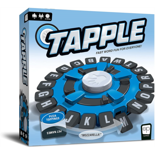 USAOPOLY TAPPLE Word Game Fast-Paced Family Board Game Choose a Category & Race Against The Timer to be The Last Player Learning Game Great for All Ages (1 Pack)