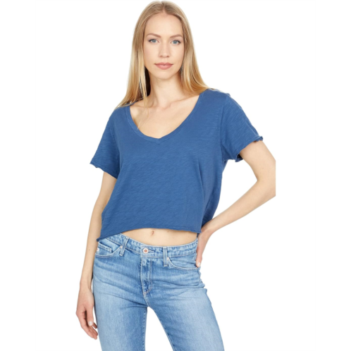 Bobi Los Angeles Slubbed Jersey V-Neck Boxy Tee