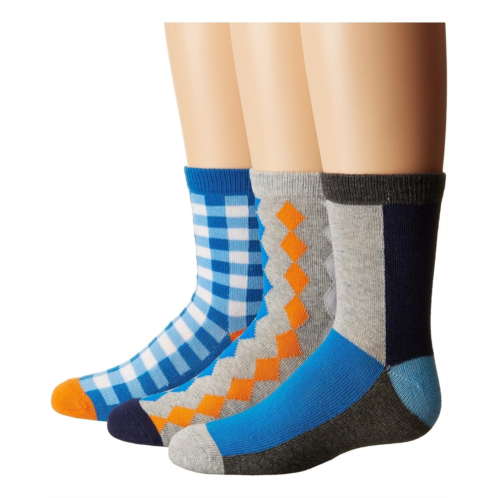 Jefferies Socks Gingham/Color Block/Argyle Crew Socks 3-Pair Pack (Toddler/Little Kid/Big Kid)