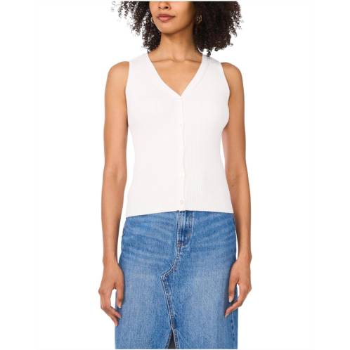 Vince Camuto V-Neck Button Up Vest Tank