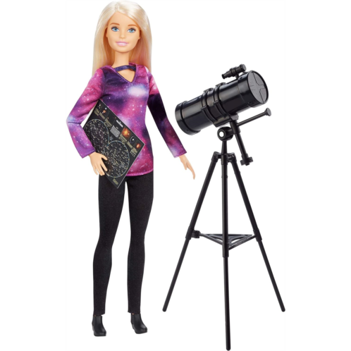 Barbie ?Astrophysicist Doll, Blonde with Telescope and Star Map, Inspired by National Geographic