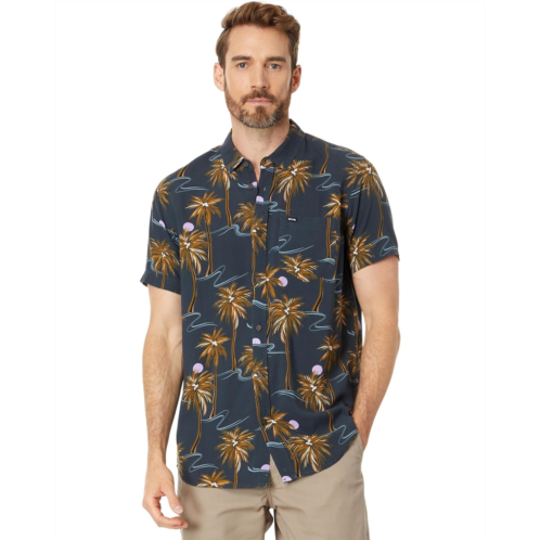 Mens Rip Curl Brushed Palm Floral Short Sleeve Woven