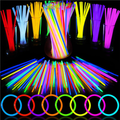 AIVANT Glow Sticks Bulk Party Supplies 70 PCS 8 Inch Glowsticks with Connectors Glow in the Dark Light Up Sticks Party Favors Decorations