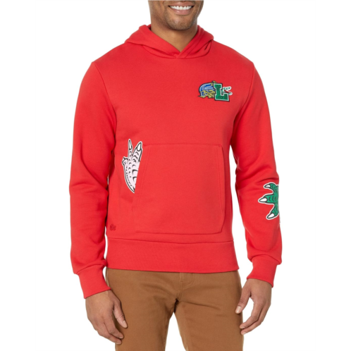 Mens Lacoste Croc Icon Heroes Cotton Hoodie Sweatshirt with Patch Details