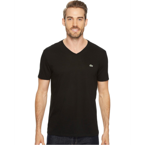 Mens Lacoste Short Sleeve V-Neck Pima Jersey Tee