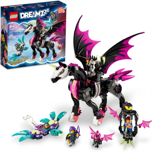 LEGO DREAMZzz Pegasus Flying Horse 71457 Building Toy Set, Fantasy Action Figure Creature, Comes with 3 Minifigures Including The Nightmare King, Unique Birthday Gift for Girls and
