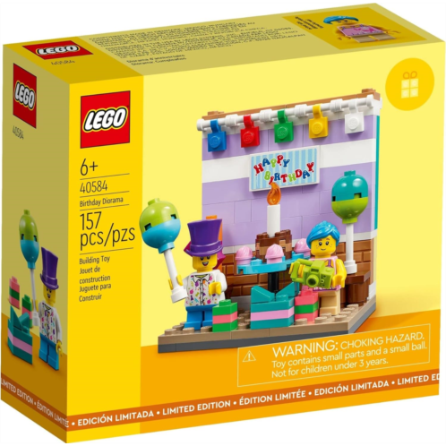 LEGO Birthday Diorama (40584) - Celebratory Building Block Set for Ages 6+ with Balloons, Cakes, Gifts & Signage