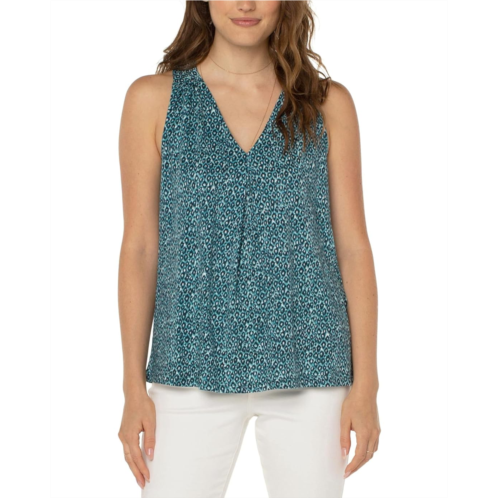 Liverpool Los Angeles Pleated Front Sleeveless Modal Knit Top
