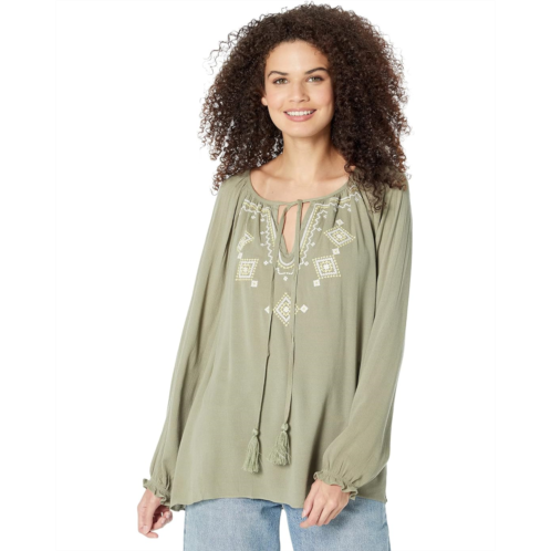 Miss Me Woven Embroidered Top