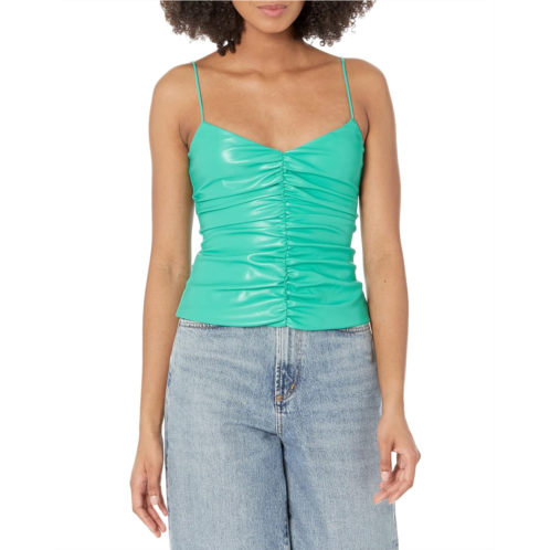 7 For All Mankind Faux Leather Ruched Cami