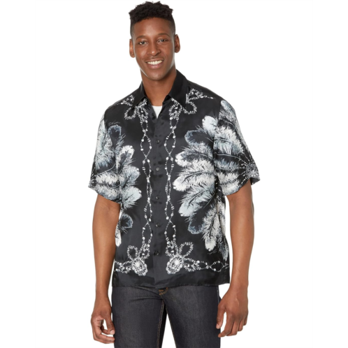 Mens Just Cavalli Viscose Short Sleeve Shirt with Koh Phangan Print