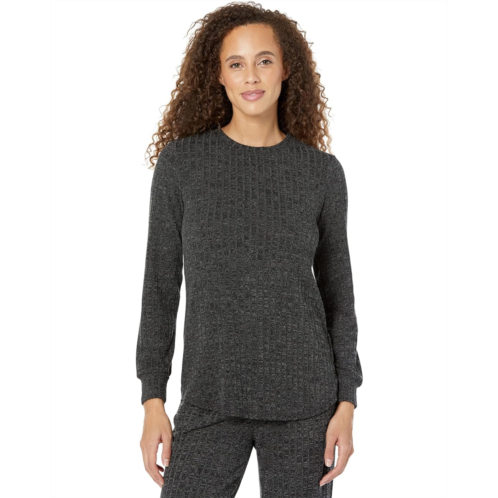 Womens Mod-o-doc Brushed Hacci Long Sleeve Crew Neck Flowy Top