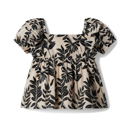 Janie and Jack Palm Floral Puff Sleeve Top (Toddler/Little Kids/Big Kids)