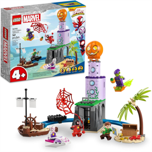 LEGO Marvel Team Spidey at Green Goblins Lighthouse 10790, Toy for Kids Ages 4+ with Pirate Shipwreck, Miles Morales Minifigure & More, Spidey and His Amazing Friends Series