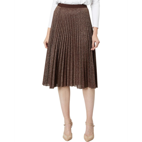 Womens Elliott Lauren Pretty Pleats Metallic Pull-On Skirt