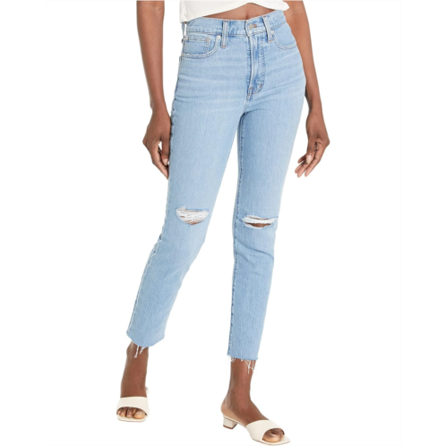 Madewell Perfect Vintage Jeans with Rips and Raw Hem in Bradwell Wash