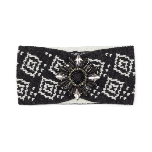 Badgley Mischka Double Knit Jacquard Headband w/ Crystals
