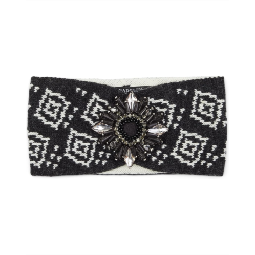 Badgley Mischka Double Knit Jacquard Headband w/ Crystals