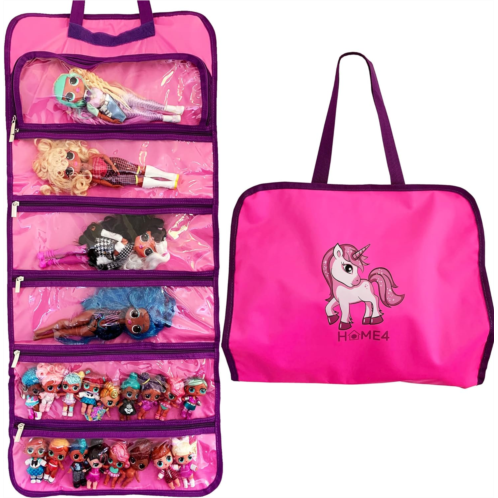 HOME4 Unicorn Toy Dolls Travel Carrying Bag Storage Organizer Compatible with Surprise Toys OMG Barbie LOL