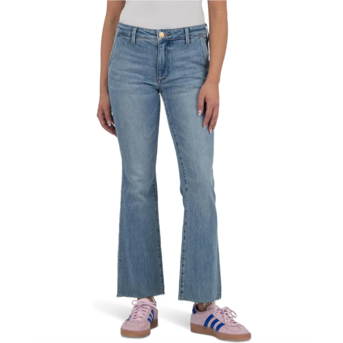 Womens KUT from the Kloth Kelsey Mid-Rise Ankle Flare Raw Hem Slash Pocket