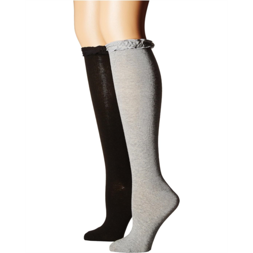 Jefferies Socks Ruffle Knee High Socks 2-Pair Pack (Toddler/Little Kid/Big Kid/Adult)