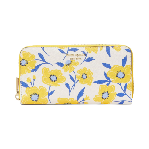 Kate Spade New York Morgan Sunshine Floral Printed Pvc Zip Around Continental Wallet