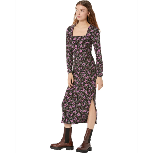 MANGO Nina Floral Square Neck Dress