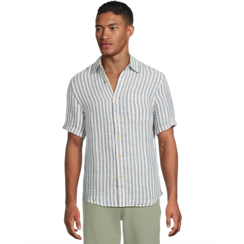 Mens Faherty Short Sleeve Palma Linen Shirt