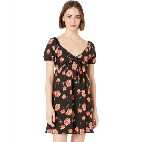 Steve Madden Pretty in Poppies Printed Tie Front Dress
