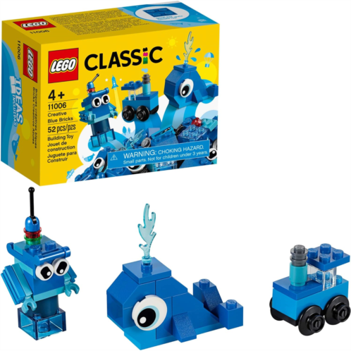 LEGO Classic Creative Blue Bricks 11006 Kids Building Toy Starter Set with Blue Bricks to Inspire Imaginative Play (52 Pieces)