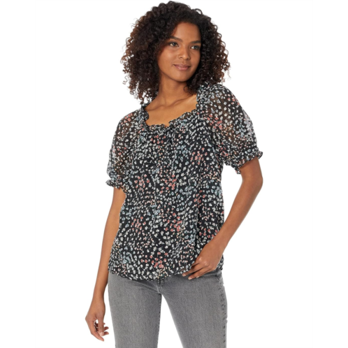 CeCe Short Sleeve Square Neck Blouse