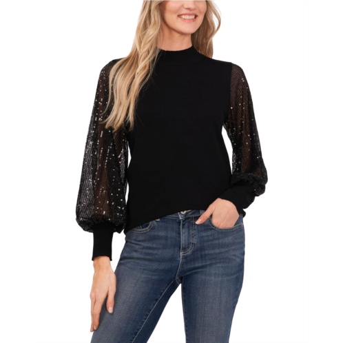 Womens CeCe Sequin Sleeve Sweater