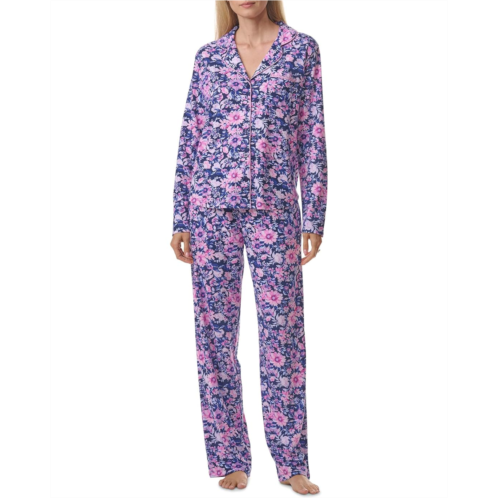 Womens Karen Neuburger Long Sleeve Girlfriend Pajama Set With Lace