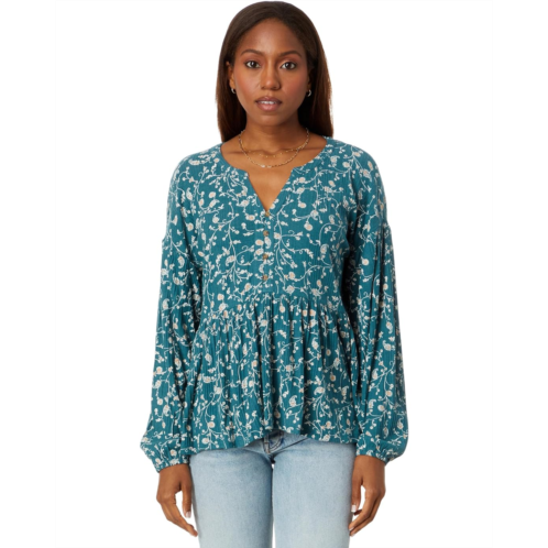 Lucky Brand Printed Drop Needle Maya Top