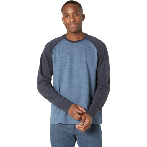 L.L.Bean Mens LLBean Washed Cotton Double-Knit Crew Neck Long Sleeve Slightly Color-Block Regular