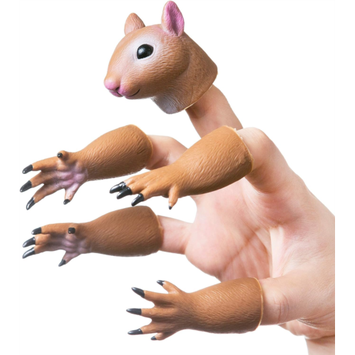 AQKILO Squirrel Finger Puppet Novelty Toys Finger Doll Props Animal Finger Puppet Gift for Kids
