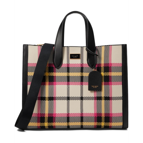 Kate Spade New York Manhattan Museum Plaid Knit Jacquard Large Tote