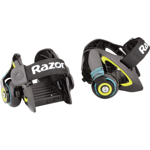 Razor Heavy Duty Jetts Heel Wheels with Spark Pads, Skid Pads, and Hook and Loop Strap for Ages 6 or Older and Supports up to 176 pounds, Green
